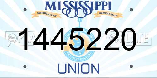 1445220 Mississippi License Plate