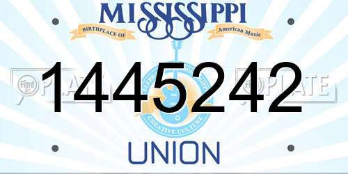 1445242 Mississippi License Plate
