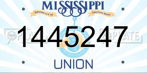 1445247 Mississippi License Plate