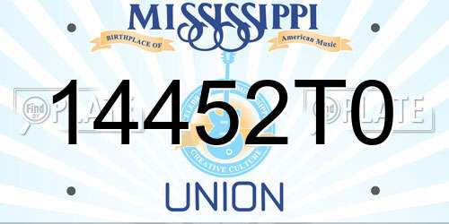 14452T0 Mississippi License Plate