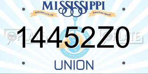 14452Z0 Mississippi License Plate
