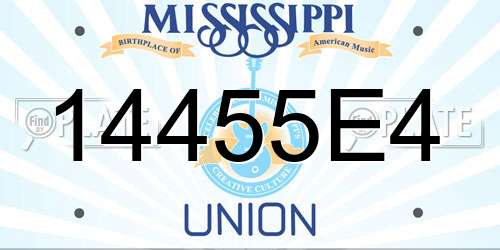 14455E4 Mississippi License Plate