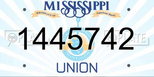 1445742 Mississippi License Plate