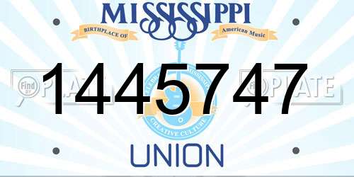 1445747 Mississippi License Plate