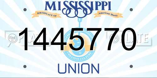 1445770 Mississippi License Plate