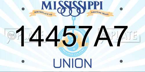 14457A7 Mississippi License Plate