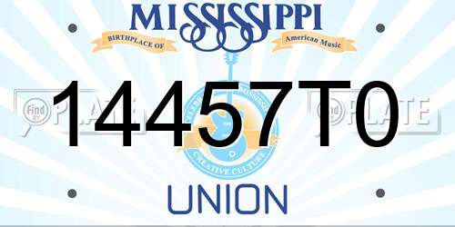 14457T0 Mississippi License Plate