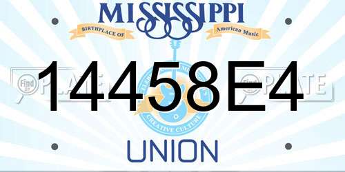 14458E4 Mississippi License Plate
