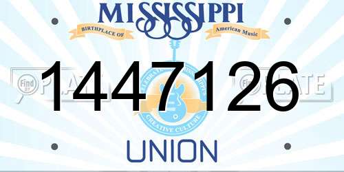 1447126 Mississippi License Plate
