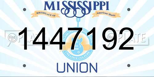 1447192 Mississippi License Plate