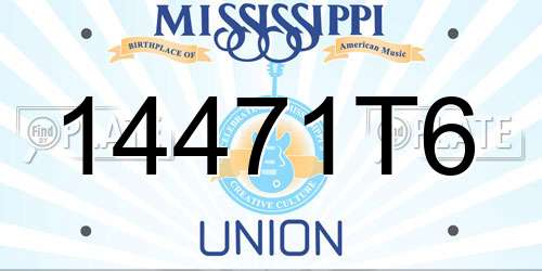 14471T6 Mississippi License Plate