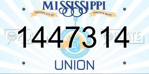 1447314 Mississippi License Plate