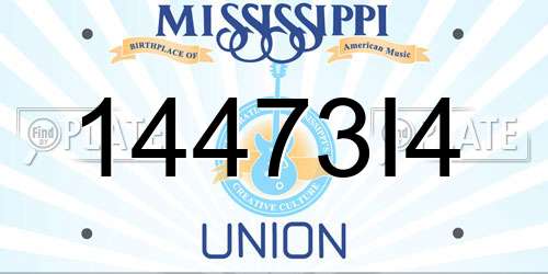 14473I4 Mississippi License Plate