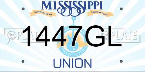 1447GL Mississippi License Plate