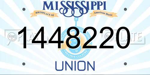 1448220 Mississippi License Plate