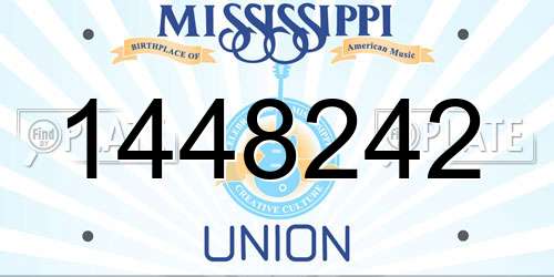 1448242 Mississippi License Plate