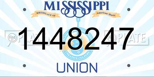1448247 Mississippi License Plate