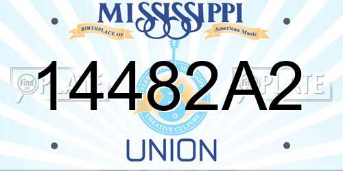 14482A2 Mississippi License Plate