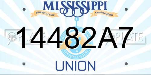 14482A7 Mississippi License Plate