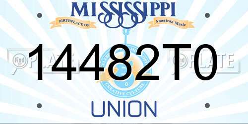 14482T0 Mississippi License Plate