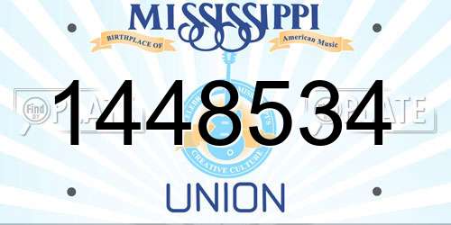 1448534 Mississippi License Plate
