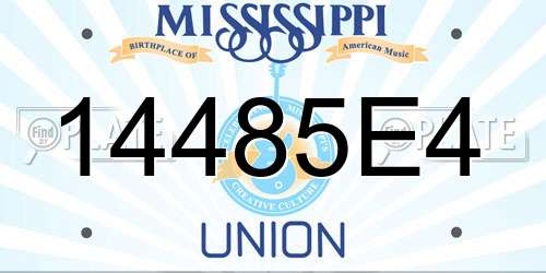 14485E4 Mississippi License Plate
