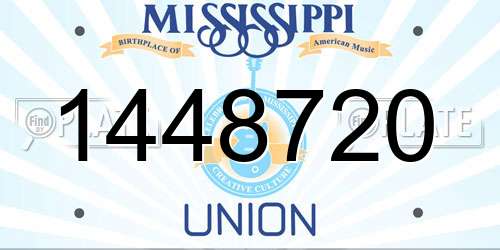 1448720 Mississippi License Plate