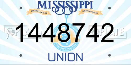 1448742 Mississippi License Plate