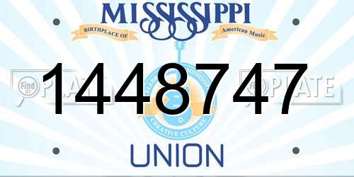 1448747 Mississippi License Plate