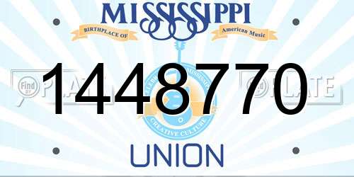 1448770 Mississippi License Plate