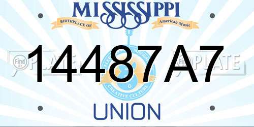 14487A7 Mississippi License Plate