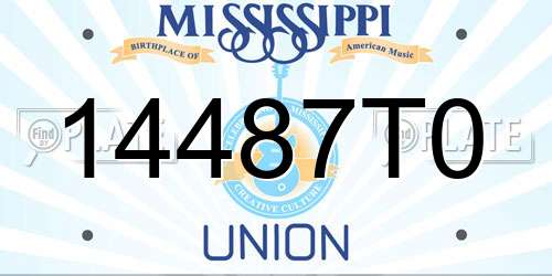 14487T0 Mississippi License Plate