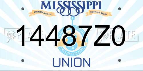 14487Z0 Mississippi License Plate