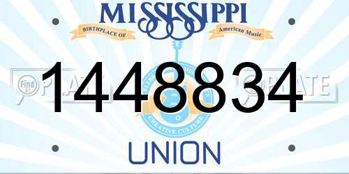 1448834 Mississippi License Plate