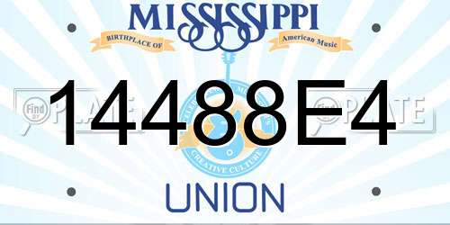 14488E4 Mississippi License Plate
