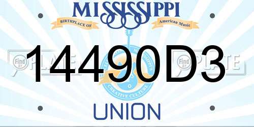 14490D3 Mississippi License Plate