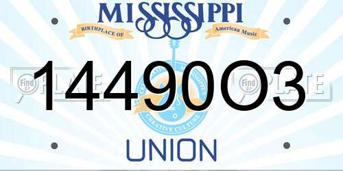 14490O3 Mississippi License Plate