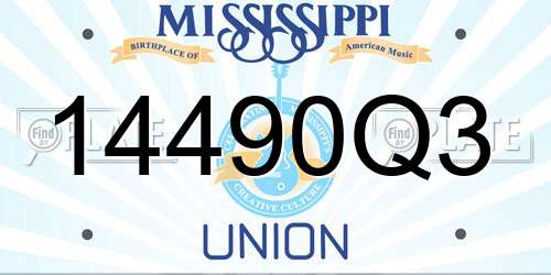 14490Q3 Mississippi License Plate