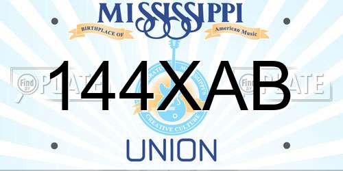 144XAB Mississippi License Plate