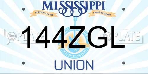144ZGL Mississippi License Plate