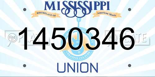1450346 Mississippi License Plate