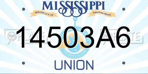 14503A6 Mississippi License Plate