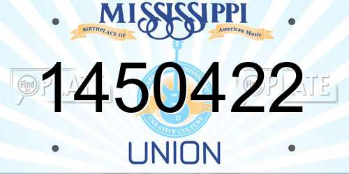 1450422 Mississippi License Plate
