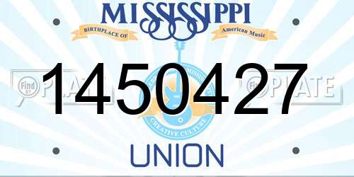 1450427 Mississippi License Plate