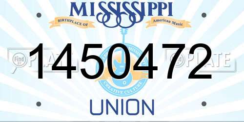 1450472 Mississippi License Plate