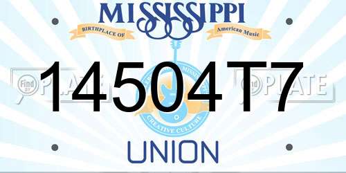 14504T7 Mississippi License Plate