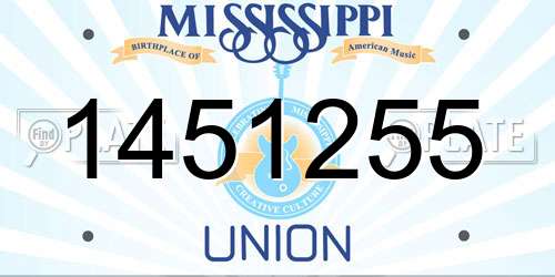 1451255 Mississippi License Plate