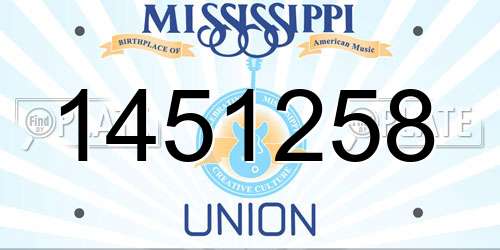 1451258 Mississippi License Plate