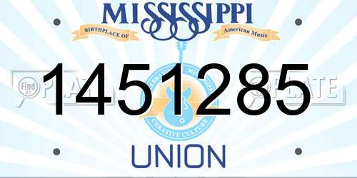 1451285 Mississippi License Plate