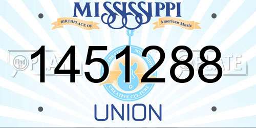 1451288 Mississippi License Plate